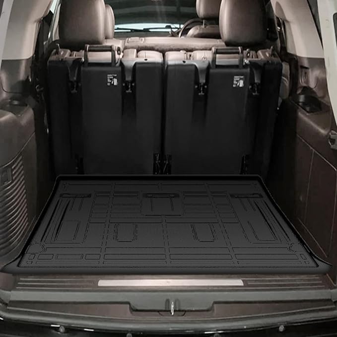 Floor Mats for Chevy Tahoe 2007 2008 2009 2010 2011 2012-2014 | for GMC Yukon Bench (NOT fit XL or Hybrid), for Chevrolet Tahoe Floor Mats 1st&2nd Row&Cargo Liner,8 Seats,TPE Summer Winter