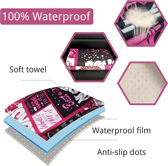Waterproof Car Seat Cover for Front Seats, Protector for Cars SUVs Trucks, Sweat Towel Seat Covers Bucket for Gym,Workout,Beach,Hiking,Running and Swimming(Nurse Gift, 2PCS)