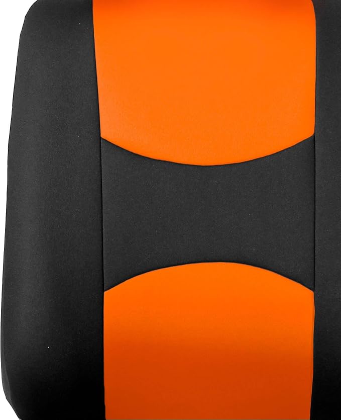 FH Group Car Seat Cover for Back Seat Cloth-Universal Fit Rear Seat Covers for Cars with Solid Bench,Car Seat Protector for Dogs and Kids,Car Interior Accessories for SUV, Sedan and Van Orange