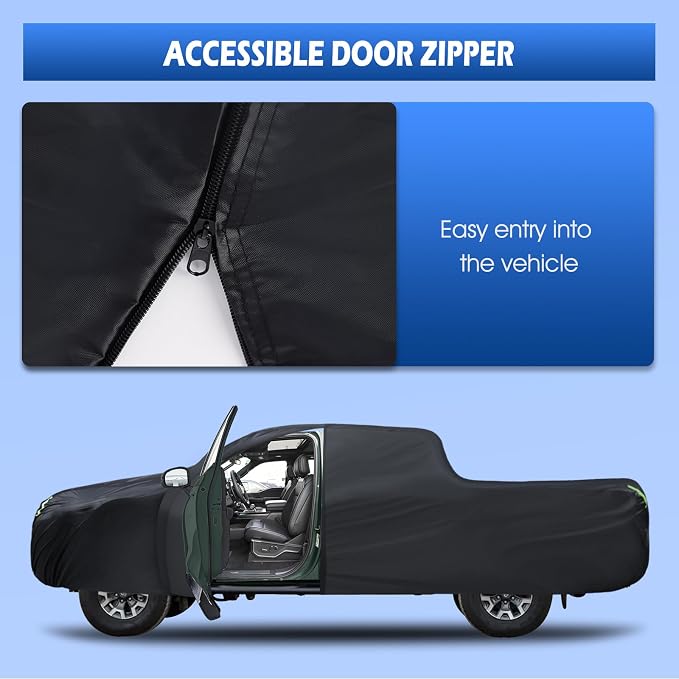Truck Cover Waterproof All Weather, 6 Layers Pickup Cover Fit for Ford Ranger, Toyota Tacoma, Colorado, Nissan Frontier, See Size Chart (T1 Fit Truck Length Up to 220 inch)