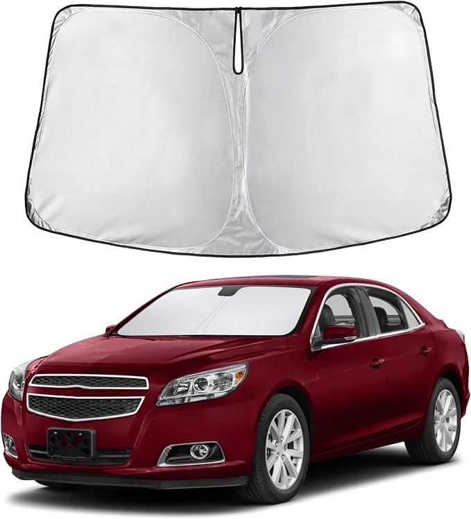 EcoNour Windshield Sunshade Compatible for Chevrolet Malibu 2013 2014 2015, Sun Visor for Front Windshield & Window Sun Shade Cover, UV Heat Blocker & Protector, Car Accessories
