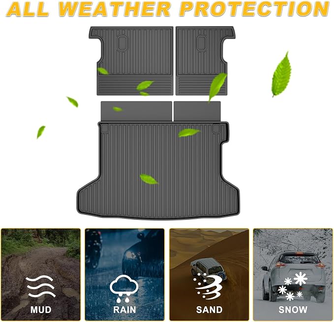 Cargo Liner & Backrest Mat Fit for Honda HRV 2016-2022 | TTX LIGHTING Cargo Mat with Back Seat Protectors All-Weather TPE HR-V Accessories Backrest Mats