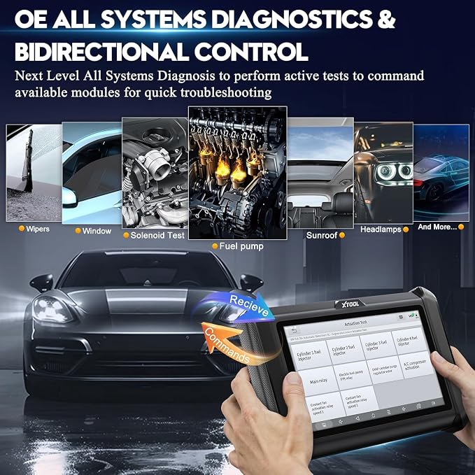 XTOOL D7W OBD2 Scanner Diagnostic Tool Wireless Bidirectional Scan Tool | Full System 39+ Resets AI-Assisted Car Scanner Upgrade of D7/D7S/D7BT ECU Coding PMI, 3-Yr Update, 4000+ Active Test, FCA SGW