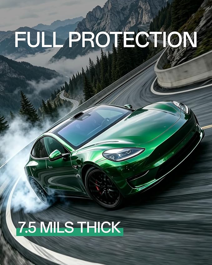 PPF, Dry Apply TPU PPF Vinyl Car Wrap Roll 1ft x 5ft, Paint Protection Vinyl Film (Sand Green)