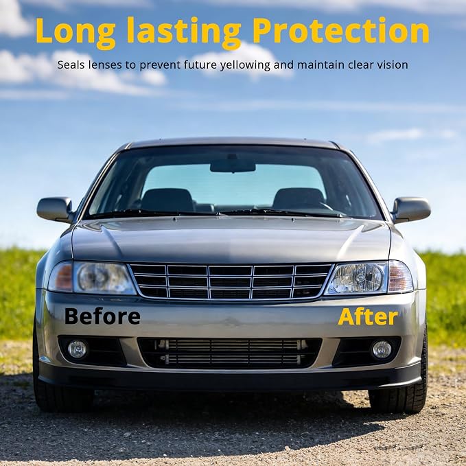 Headlight Restoration Kit, Headlight Cleaner and Restorer Kit - 3-Step System, Restores Clarity, Removes Yellowing, Oxidation & Haze, Long-Lasting UV Protection (1)