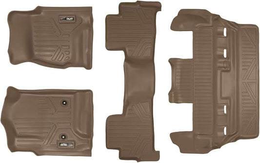 SMARTLINER Custom Fit Floor Mats 3 Row Liner Set Compatible with 2015-2020 Chevrolet Tahoe