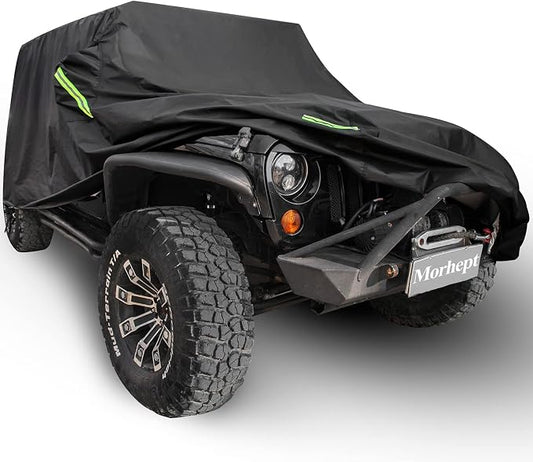 Waterproof Cover for Jeep Wrangler 2-Door with Driver Door Zipper | Jeep Wrangler 2-Door Fit，Waterproof Cover，All-Weather Protection，Driver Door Zipper，Dust & UV Resistant