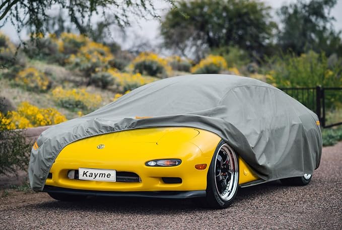 Kayme Heavy Duty Car Cover Custom Fit Mazda RX-7 RX7 RX-8 RX8 (1979-2012) Waterproof All Weather for Automobiles, Full Exterior Covers Sun Rain UV Protection.