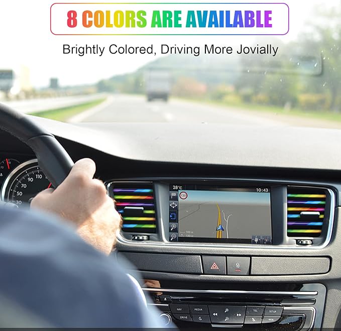 20 Pieces Universal Car Air Conditioner Vent Trim Decoration Strip Accessories, Waterproof Flexible Shiny Auto Car Interior Accessories for All Air Vent Outlet