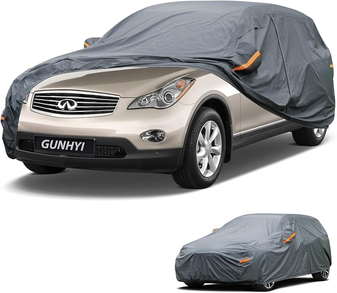 GUNHYI Premium Car Cover Custom Fit Infiniti EX-Series EX35/EX37, 16 Layers Heavy Duty Car Cover Waterproof All Weather with Zipper Door for Sun Rain Snow Dust Uv Protection