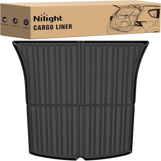 Nilight Cargo Mats for Tesla Model Y 5 Seat 2020 2021 2022 2023 2024 2025 All Weather Protection Heavy Duty Cargo Liners