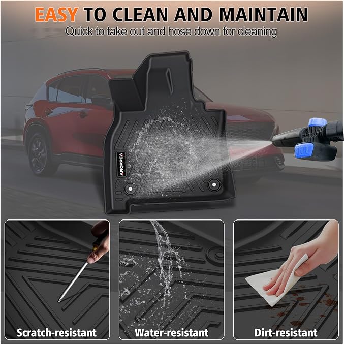 All Weather Floor Mats Cargo Liner with Backrest Mat for 2026 Mazda CX-5/CX5, TPE Rubber Liners Full Set wih Door Sill Protectors Automotive Mats for Mazda CX5 2026 Accessories