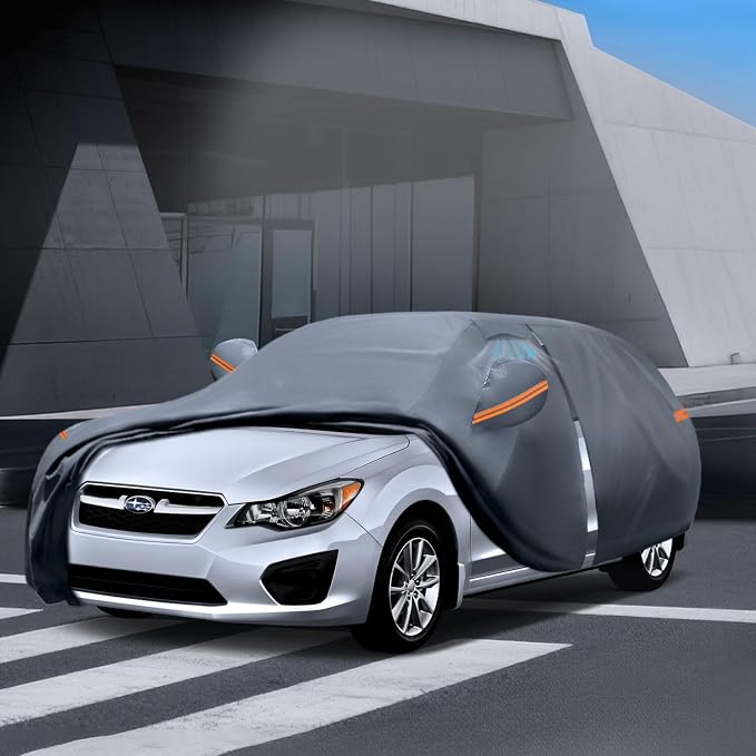 Waterproof Impreza Hatchback（2000-2026 Car Cover with Breathable Vents, [Upgrade] Premium Covers with Cotton Liner and Zipper Door,Sun Rain Snow Dust Uv Protection.(Gift with Towel)