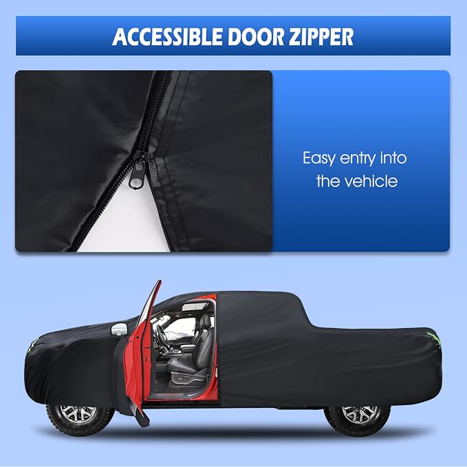 Truck Cover Waterproof All Weather, 6 Layers Pickup Cover Fit for Ford F150, Chevrolet Silverado, Gmc Sierra, Ram 1500 See Size Chart (T3 Fit Truck Length Up to 240 inch)