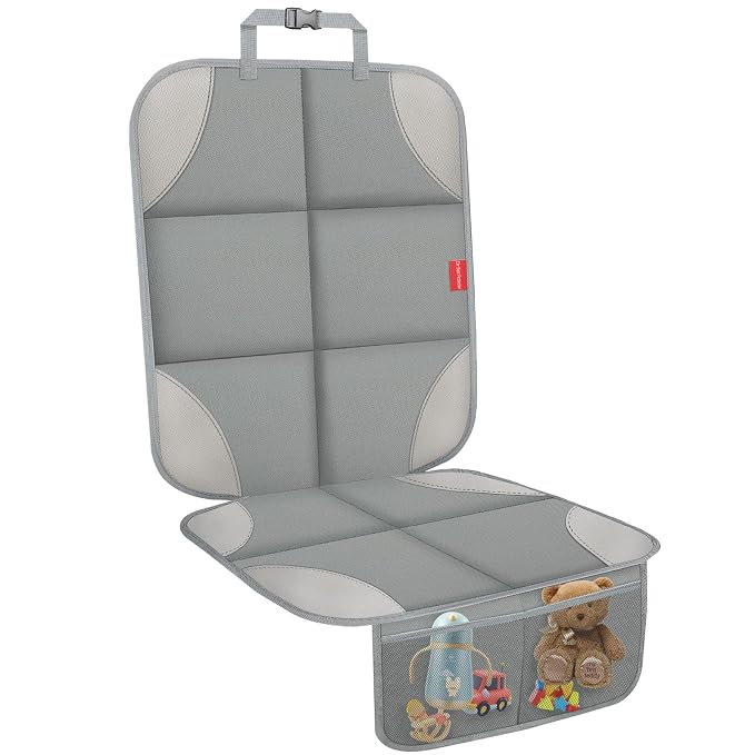 Car Seat Protector for Child Car Seat, 600D Fabric Safe Car Seat Cover with Upgraded Non-Slip Backing, Waterproof Carseat Seat Protectors with Thick Pad, 1PCS