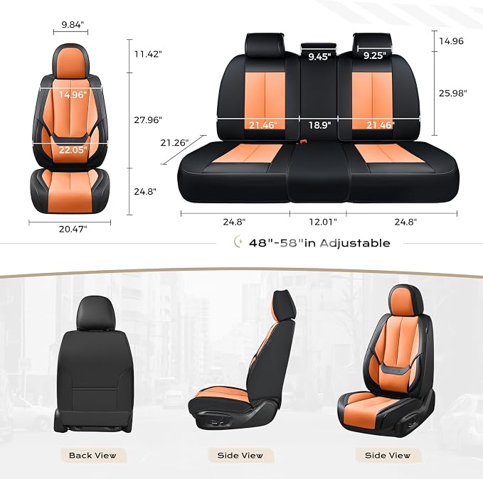 Coverado Car Seat Covers, Seat Covers for Cars, Waterproof Leather Auto Seat Protectors, Leather Car Seat Cushion, Car Interiors Accessories Universal Fit for Most Cars
