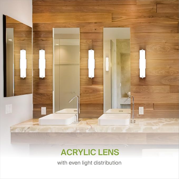 ASD LED 18" Vanity Wall Mount Light Fixture, Linear Bathroom Lighting Bar | 3CCT, Dimmable, Energy Star, ETL Listed | 20W 1500LM 3000-5000K 120V | Long Tube Bath Sconce Over Mirror | Nickel, 4 Pack