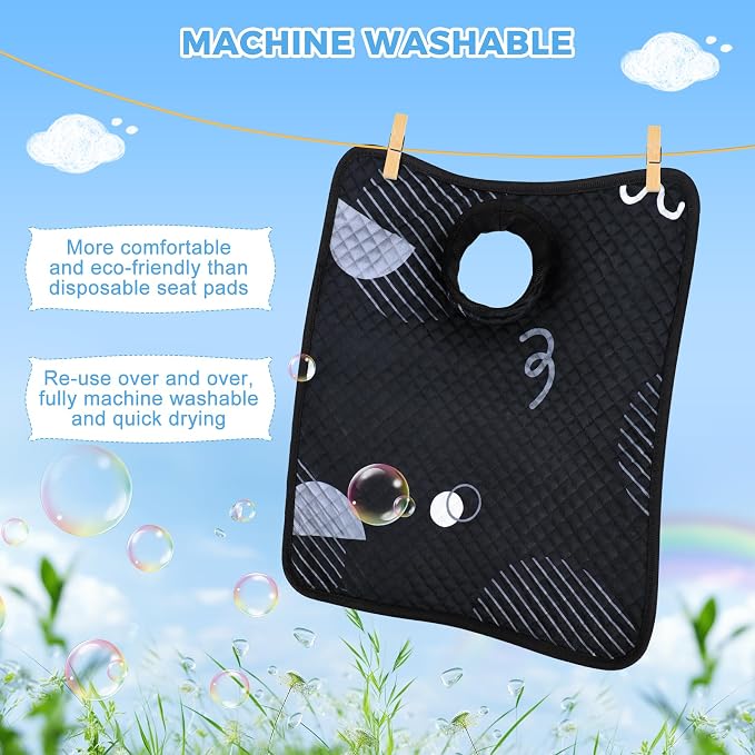 Car Seat Protector for Potty Training, 2 Pack Waterproof CarSeat Liner Toilet Training for Baby Infant Toddler, Dry Seat Piddle Pads Cover for Strollers (Geometric Black)