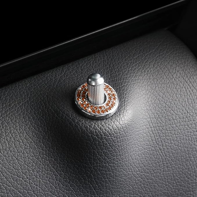 4PCS Bling Inner Car Door Lock Cover Stickers, Rhinestones Pull Rod Bolt Decorations, Crystal Auto Decals for Women Girls, Sparkly Car Door Lock Pin Caps for C Class C200L GLC260 C260L