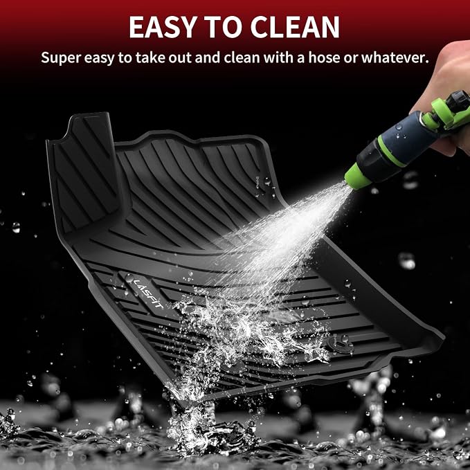 LASFIT Front Mats Fit for Tacoma 2016-2023 (Only Fit Auto Tran & 1st Row), Custom Fit All Weather Protection Durable TPE Floor Liners for 2024 2025 2026 Tacoma Accessories Front 1st Row Row Car Mats