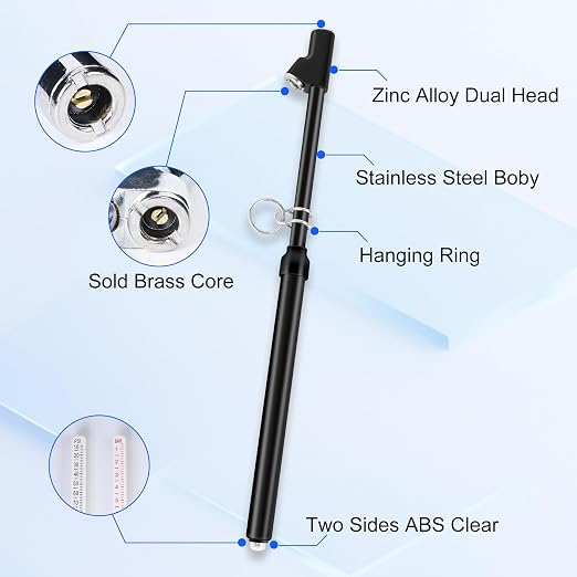 2-Pack Dual Head Tire Pressure Gauge 10-150 PSI (Black) | Heavy Duty Air Pressure Gauge with Stainless Steel Body, Metal Nozzle & Durable Plated Brass – for Cars, Trucks, Bikes, RVs