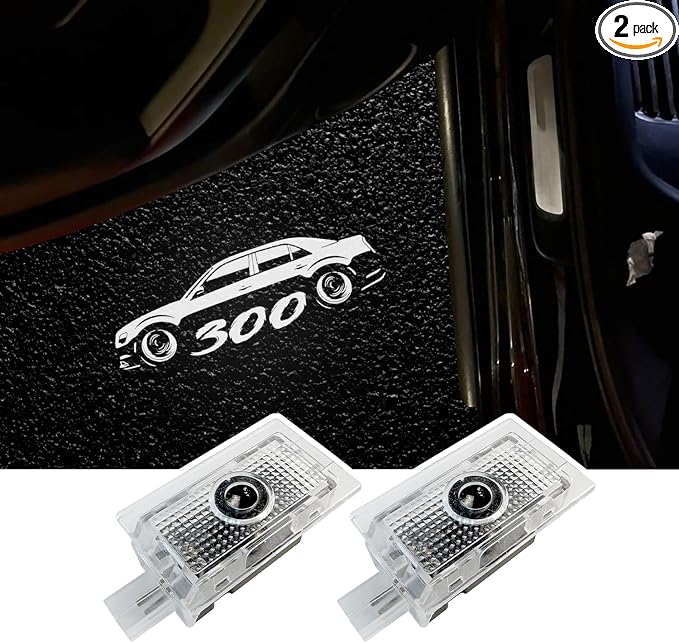 Car Door Logo Lights Puddle Lights Compatible with 300 300C 300S 2005-present LED Puddle Lamps Projector Door Shadow Light Accessories (Pattern 4)