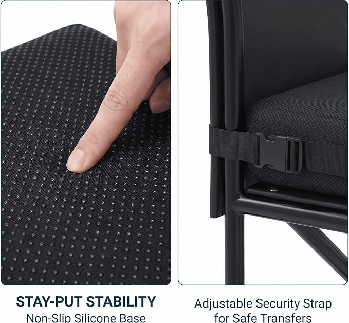 Bariatric Seat Cushion for Heavy People, 500 lbs Capacity, 24x18x4 Inch, Memory Foam, Removable Washable Cover, Wheelchair & Mobility Scooter Pad (Large)