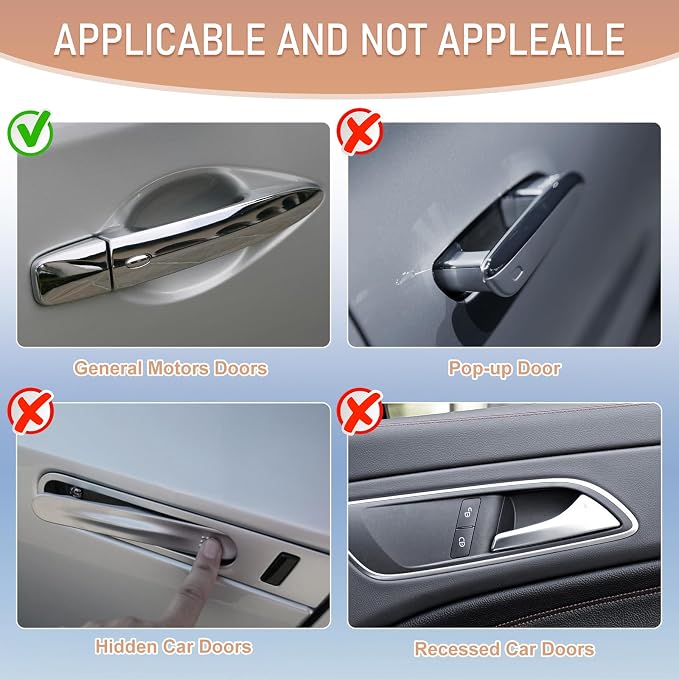 10 PCS Bling Car Door Handle Protector, Shiny Crystal Rhinestone Anti-Scratch Universal Cars Door Handle Protective Cover, Glitter Automotive Exterior Accessories for Women (Black)