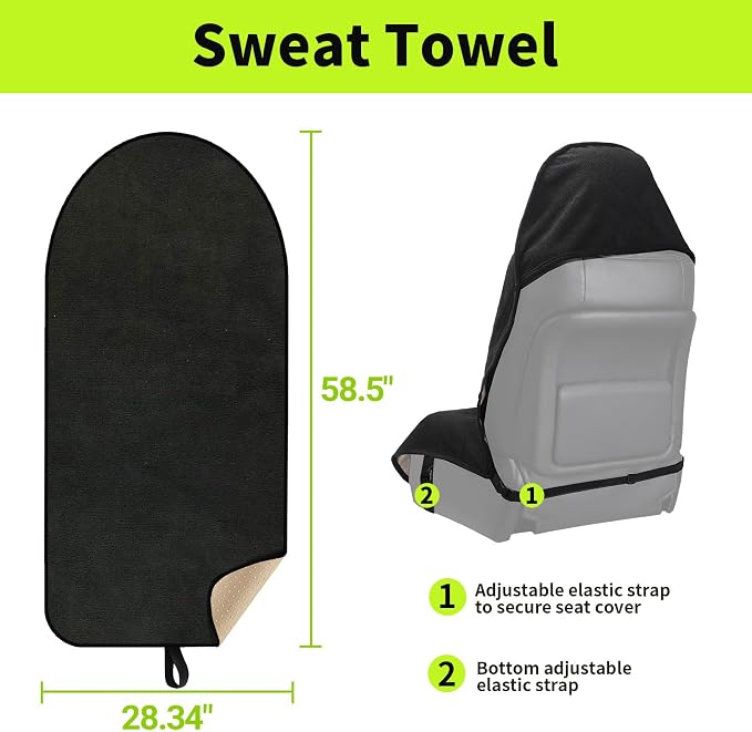 Leader Accessories Waterproof Towel Car Seat Cover, Front Bucket, Black | Universal Non-Slip, Fits Car Truck SUV, Machine Washable, For Dog & Kid, Pets, Yoga, Gym, Beach, Swimming, Outdoor Sports