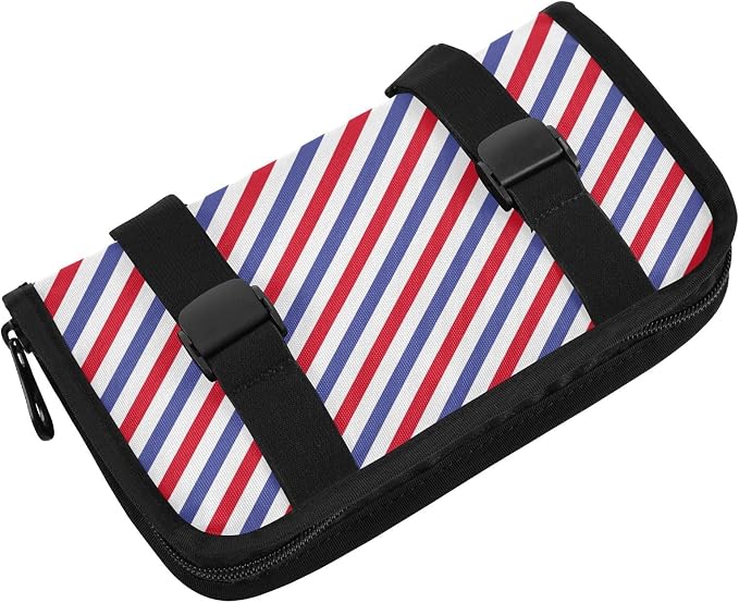 Car Tissue Holder Car Napkin Holder Car Tissue Box Dispenser Storage Case Sun Visor Mask Holder with Adjustable Straps Reusable Refillable Red and Blue Stripes