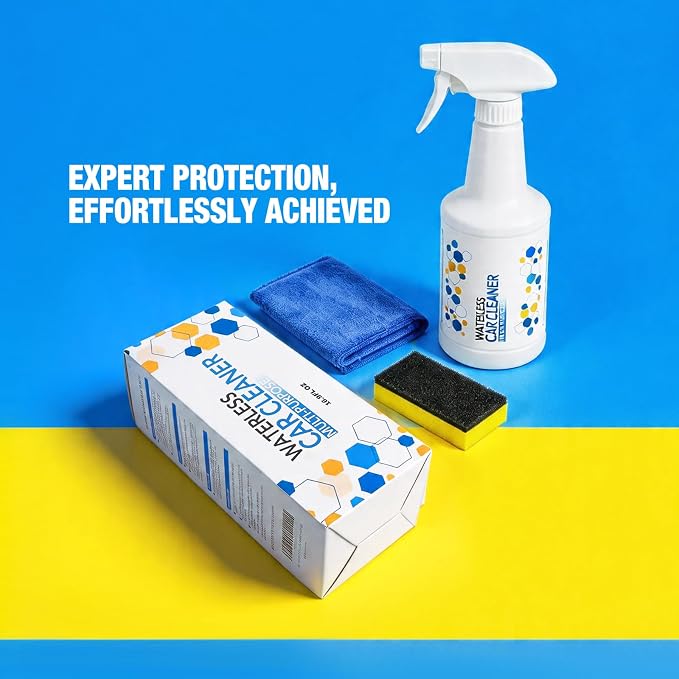 Waterless Car Wash Spray: Ceramic Shine for Cars Trucks and SUVs, 16.9 oz | Ceramic Coating + Quick Detailer Cleans And Shines Paint Glass And Wheels Without Pre-Washing For Hydrophobic Protection.