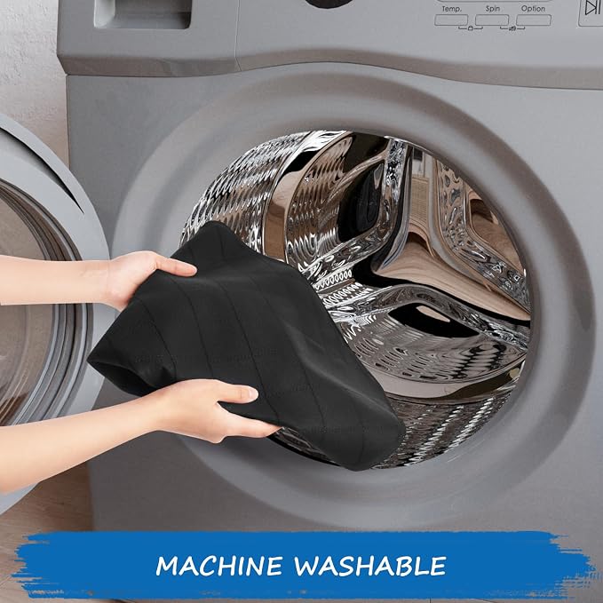 Waterproof Chair Pads for Incontinence Washable, 22" x 21" Under Pads for Adults Washable, 2 Pack Incontinence Chair Pads, Wheelchair Reusable Seat Pads Cover for Men, Women, Adults, Black