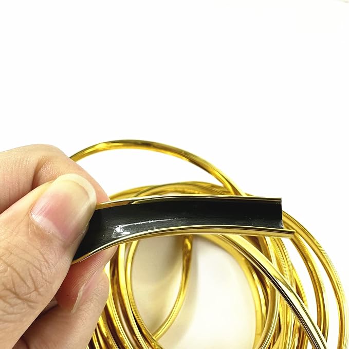 15 Feet Gold Door Front Rear Lip Edge Overlay Molding Guard Protection Decoration Stripe Trim D.I.Y. FIT