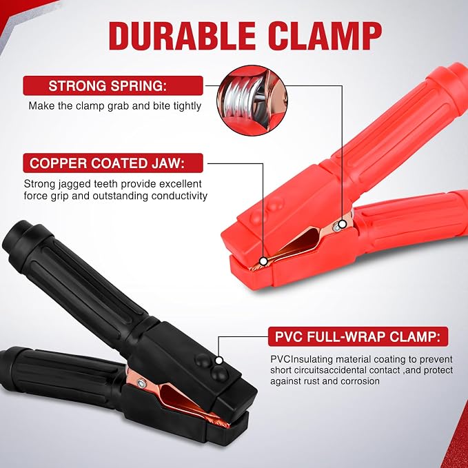 Nilight Jumper Cables for Car Battery 1 Gauge 25 FT Booster Cable Heavy Duty 900 A CCA with Carrying Bag Jump Start Emergency Kit Pickup Truck RV Vans SUV
