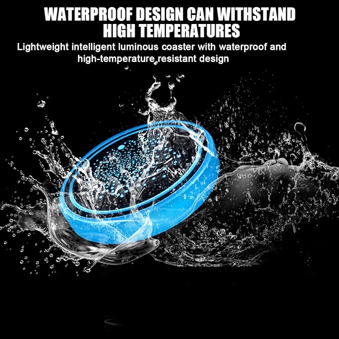 Mandark LED Car Cup Holder Lights, 2PCS Waterproof 7 Colors Changing Vehicle USB Charging Coaster Pad, Auto Interior Atmosphere Lamp Cup Mat Accessories, Universal for SUV Sedan Truck (Star)