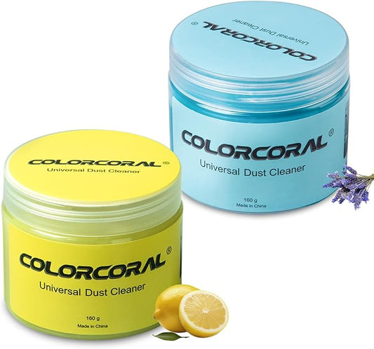 ColorCoral Car Cleaning Gel 2Pack Car Clean Putty, Universal Car Interior Cleaner Slime, Perfect Cleaning Kit Supplies, Auto Detailing Tools Accessories, Dust Remover Gifts for Men Women(Blue,Yellow)