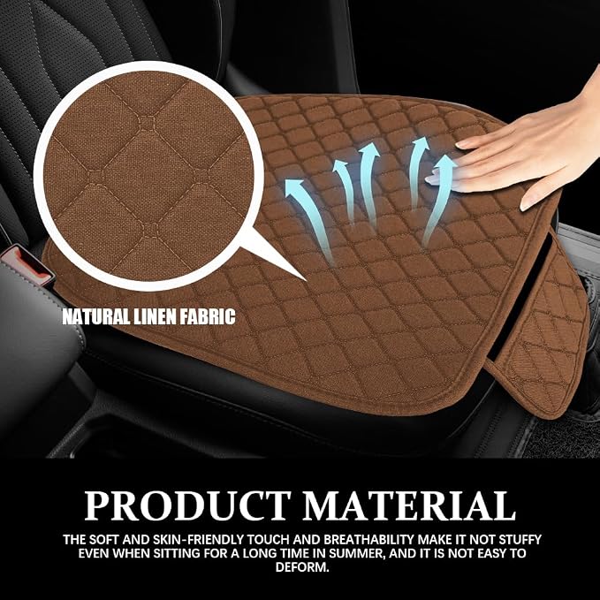 Leather Front Car Seat Cover, Anti-Slip Car Seat Bottom Covers, Full Wrapped Bottom Seat Protectors with Storage Pocket, Universal Comfortable Seat Cushion Fit Vehicles SUVs Trucks (K2-Coffee)