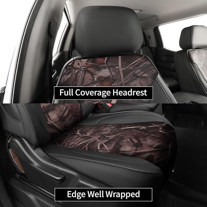 EKR Silverado Seat Covers Custom Fit for (Crew Cab) 2014 2015 2016 2017 2018 Chevrolet Silverado 1500 & HD 2500/3500 WT/LS/LT/LT/High Country/Custom,Faux Leather(Black/Reed Camo)