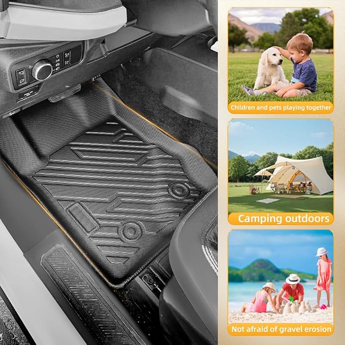 All-Weather Car Floor Mats for Ford Bronco 4 Door 2021-2025 Custom Fit Floor Liners Full Set (Front, Rear, Cargo) Easy to Clean Ford Bronco Accessories (Not for Sport/2-Door)