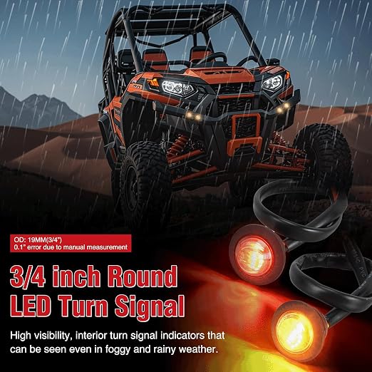 Nilight UTV ATV Turn Signal Wiring Harness Kit w/Horizontal Rocker Switch | Street Legal Flasher Relay Kits Red & Yellow Lights for Polaris Kawasaki Teryx Can Am Commander Cat Wild Green Backlight