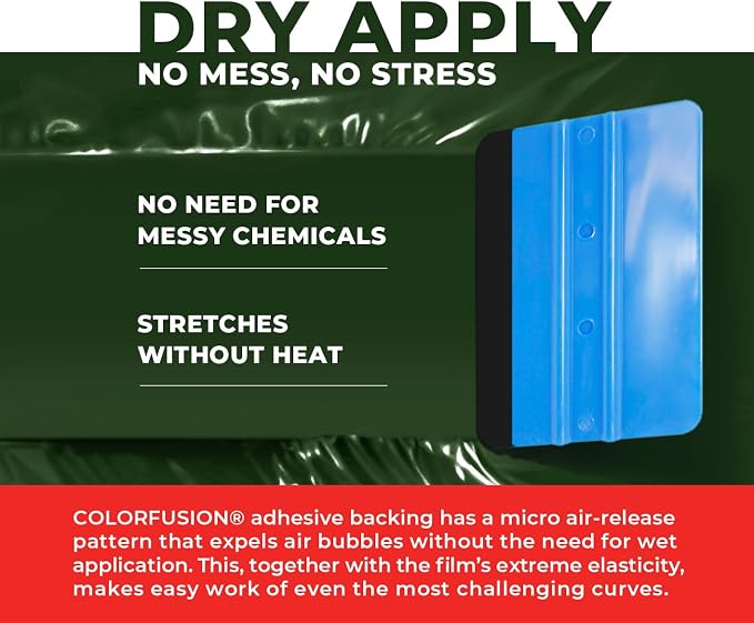 ColorFusion PPF by VViViD, Gloss Dark Olive Green Dry Apply PPF Vinyl Car Wrap Roll 1ft x 5ft