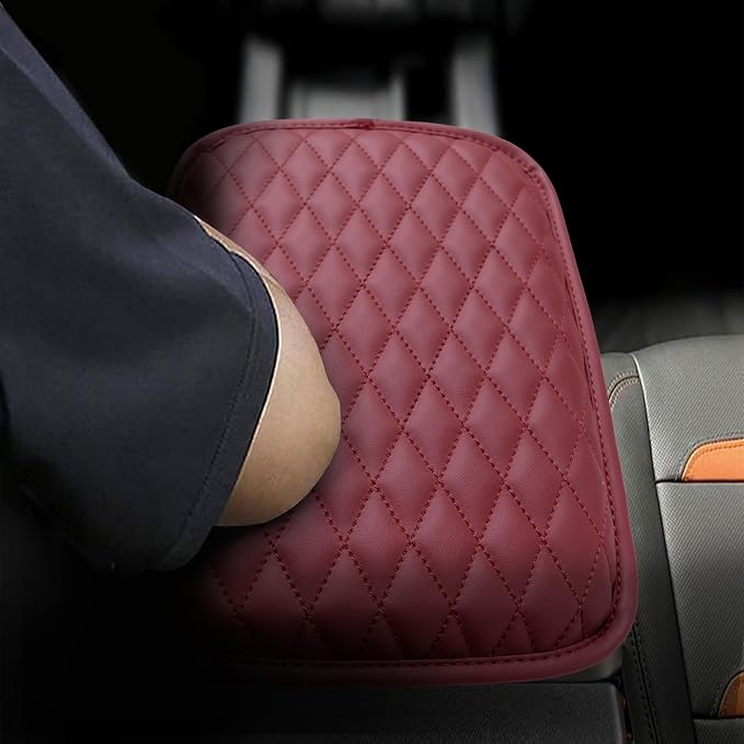 Upgraded Car Center Console Cover,Microfiber Leather | Car Armrest Cover Cushion with 2 Storage Bags,Universal Car Armrest Storage Box Car Interior Accessories for Most Vehicles