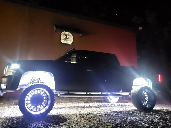4PCS 5FT 1.4Meters Quad Row Pure White Strobe LED Underglow Strips Kit - Fit for Car Truck 17.5" Wheel Lights (Ideal for Underbody, Door, Wheel Rim Lighting)