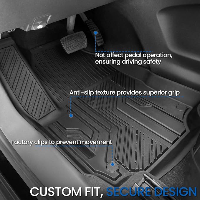 Floor Mats & Cargo Mat & Backrest Mat for 2018-2024 Chevy Equinox/GMC Terrain, All Weather TPE Car Floor Liners Trunk Mat Accessories for Chevrolet Equinox