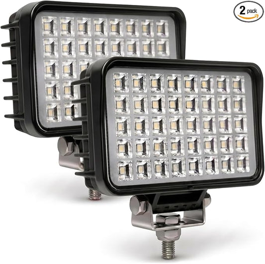 EXZEIT 6 Inch Led Work Light for Truck Tractor, 80W 6800Lumens Flood Light Off Road Light for Tractor SUV ATV, 12/24V