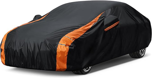 in Full Exterior Sedan Waterproof Car Cover All Weather, Waterproof, UV Resistant, Dustproof, Snowproof Fit BMW 5 series,Malibu,MKZ,RLX.Size A5. Fit Sedan Length 194-206 inches See Size Chart