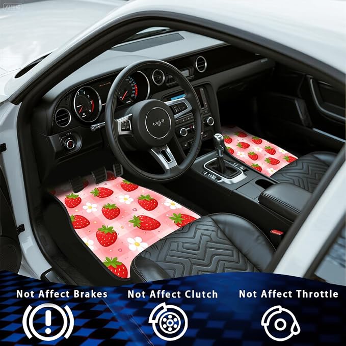 Mushroom Car Floor Mats Set of 4 Red Moon Star Night Wildflower Magic Automotive Foot Mats Rugs Carpet for Car Non-Slip Auto Car Accessories Universal Fit for Car SUV Truck Van