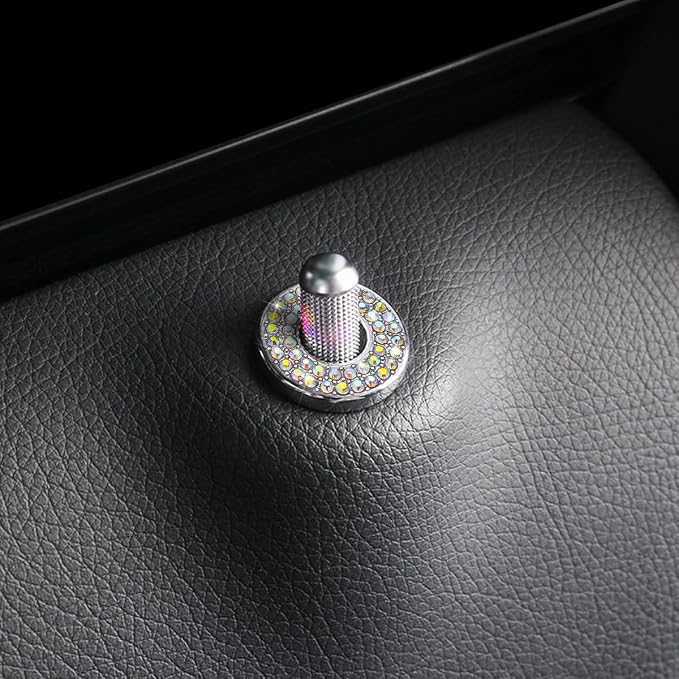 4PCS Bling Inner Car Door Lock Cover Stickers, Rhinestones Pull Rod Bolt Decorations, Crystal Auto Decals for Women Girls, Sparkly Car Door Lock Pin Caps for C Class C200L GLC260 C260L