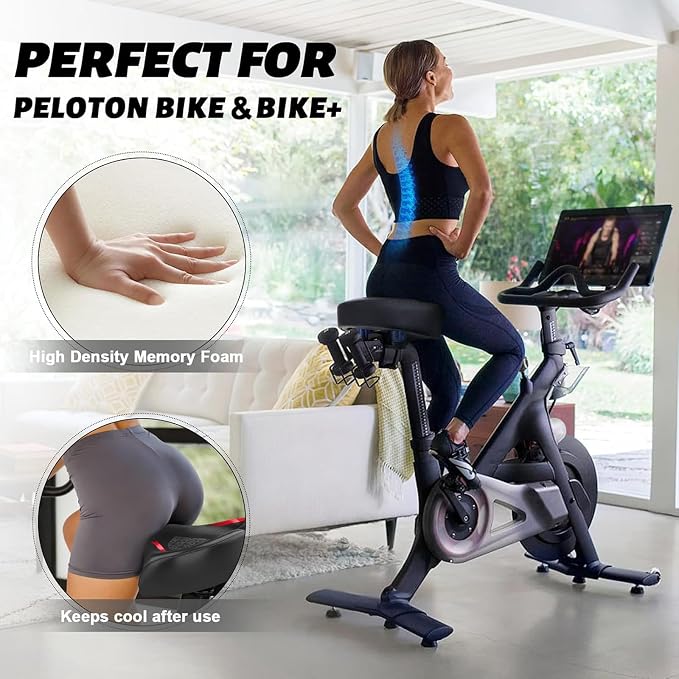 Noseless Bike Seat Cushion for Men & Women - Extra Padding & Comfort Wide Bicycle Seat, Oversized Comfortable Saddle for Peloton Bikes, Exercise Bikes, Electric Bikes, Cruiser Bikes