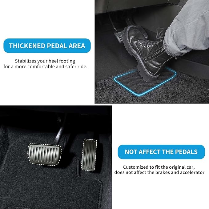 Carpet Floor Mats Fit for Chevy Equinox/GMC Terrain 2018-2024 (Not for EV) | All Weather 1st & 2nd Row Custom Fit Anti-Slip Floor Liners - 3pcs